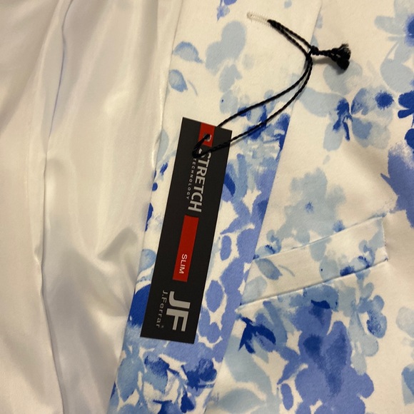 Blue floral JF j. Ferrar NWT 40SH slim fit suit jacket ❤️🔥 show stopper! - Picture 2 of 12